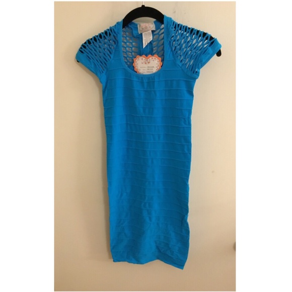 F&F Dresses & Skirts - NWT F&F Turquoise Mesh Shoulder Racerback Dress OS